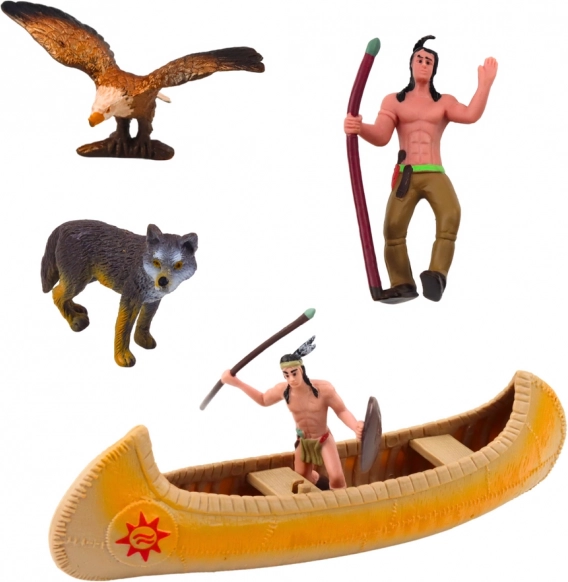 Set indiano con figure e teepee