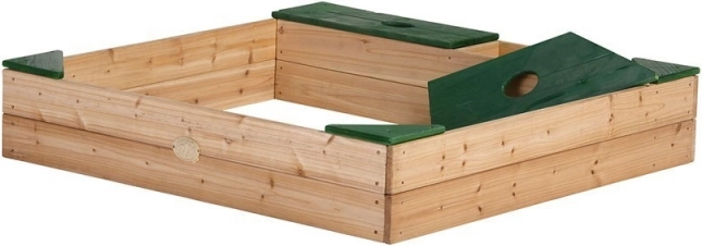 Sandbox in legno AXI con spazio di stivaggio e telone