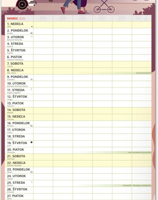 Calendario da parete Pianificatore familiare XXL 2026