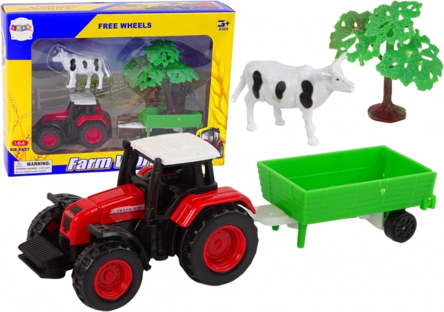 Set da gioco Trattore con rimorchio e animali da fattoria