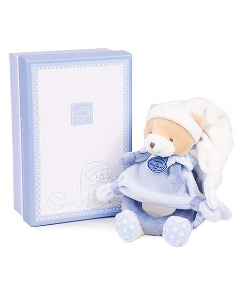 Set regalo DouDou - Sonaglio peluche orsacchiotto 19 cm