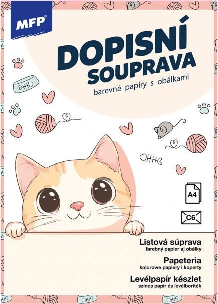 Carta da lettere colorata LUX con motivo Gatto