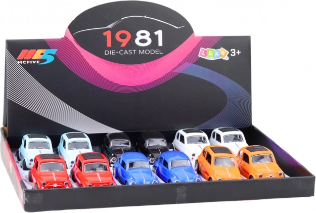 Modellino d'auto classico in metallo con motore, porte apribili 1:36
