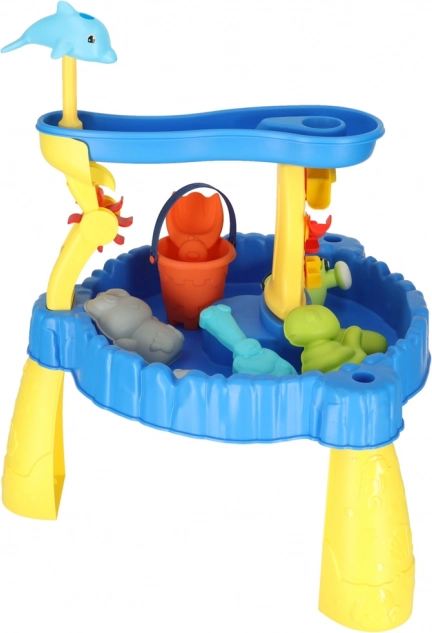 Tavolo da gioco per bambini con sabbiera e fontana 2 in 1
