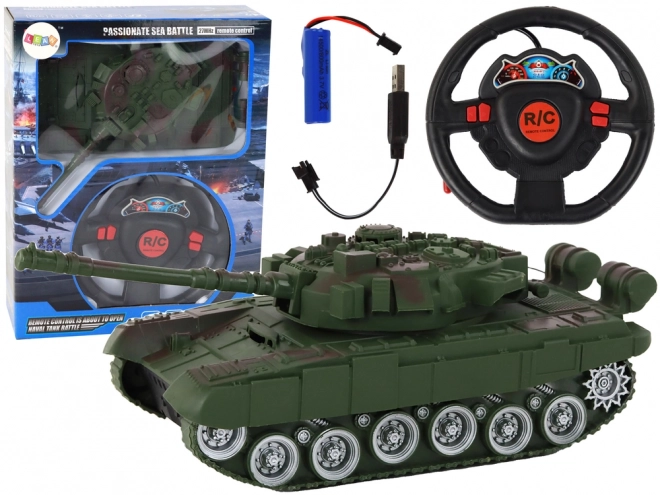 Carro Armato R/C Telecomandato con Luci e Suoni Verde