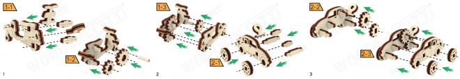 Puzzle 3D in legno - Auto d'epoca e moto