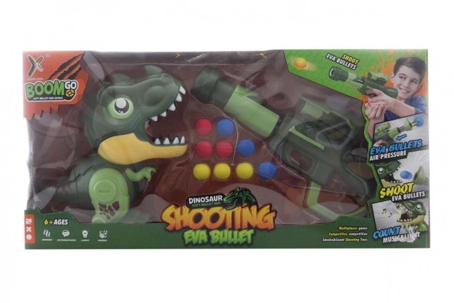 Set pistole con palline e dinosauro a batteria