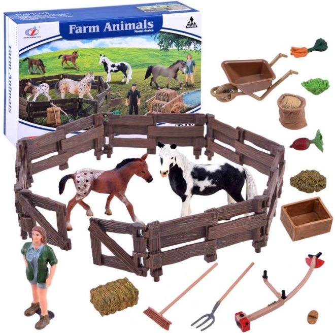 Set di figurine animali Cavalli fattoria – C