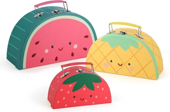 Vilac Set di 3 Valigette con Motivi di Frutta
