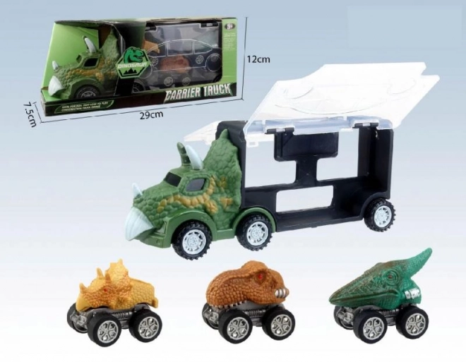 Camion dei dinosauri con 3 macchinine