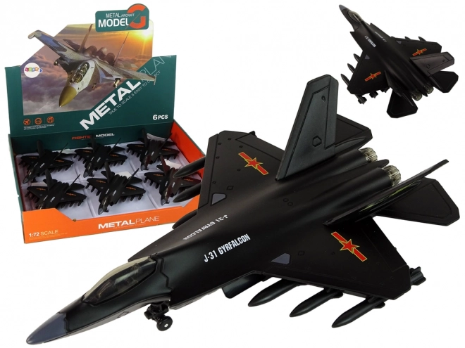 modello di aereo ad attrito nero 1:72
