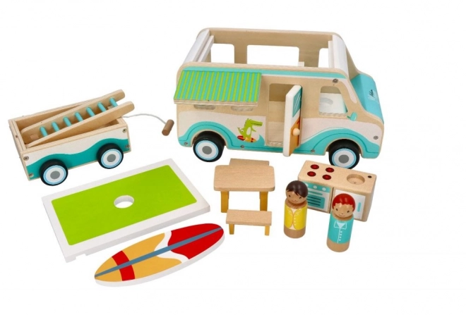 Camper in Legno con Rimorchio e Accessori