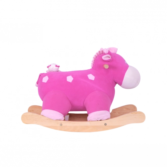 Dondolo Ippopotamo Nele Rosa Con Cucciolo