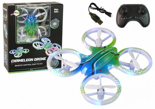 Dron colorato con luci a controllo remoto