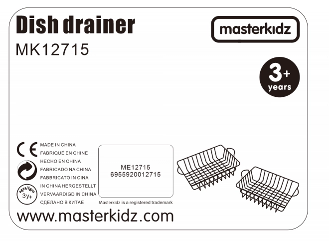 Set di 2 Cestini Metallici per Cucina Giocattolo Masterkidz