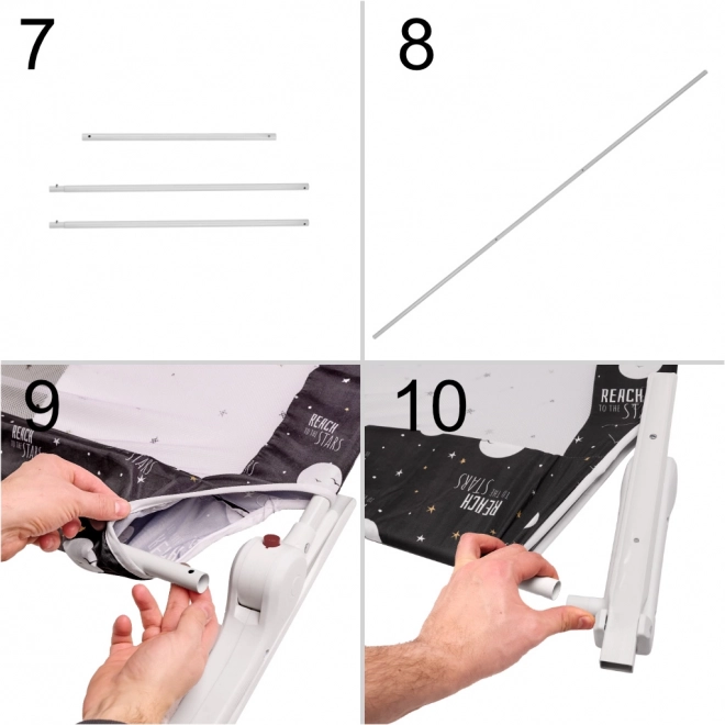 Barriera protettiva per letto 200 cm nera