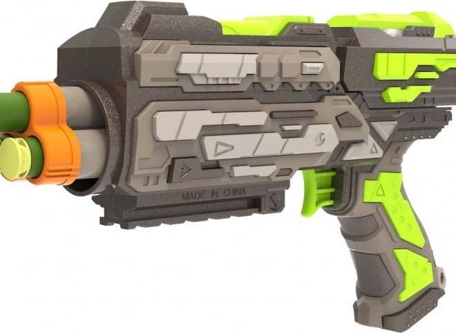 Pistola spara dardi in schiuma con 6 dardi, 21 cm
