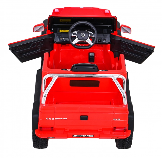 Mercedes G63 AMG Auto a batteria Rosso + Telecomando + 6 ruote EVA + Avvio lento + MP3 LED