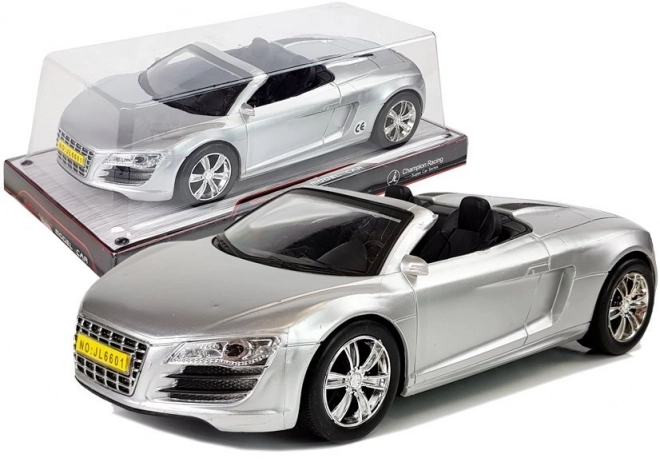 Auto cabrio con trazione a frizione argento 1:18