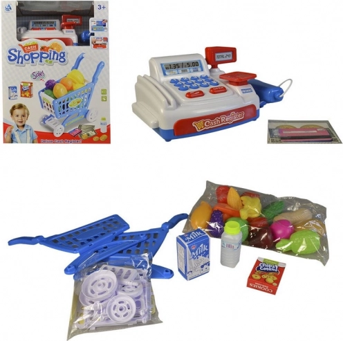 Registratore di cassa per bambini con carrello della spesa MaDe