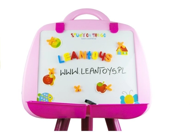 Lavagna rosa portatile con supporto