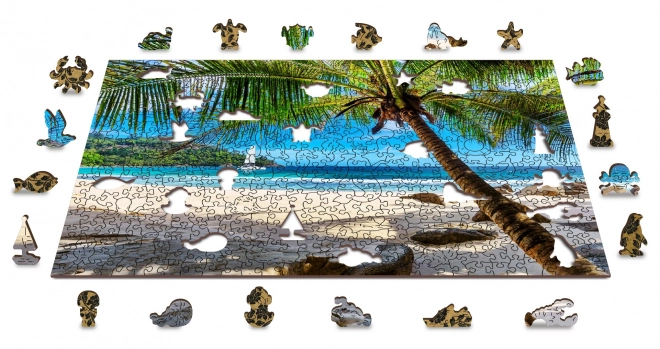 Puzzle in legno Spiaggia a Paradise Island, Mar dei Caraibi