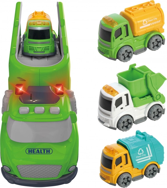 Woopie servizio carro attrezzi verde City Truck con effetti sonori e luminosi