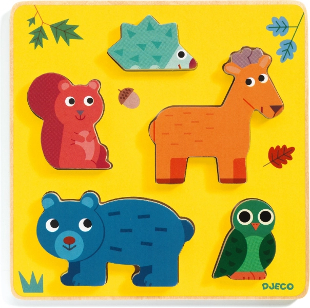 Puzzle ad incastro in legno Cerbiatto e Amici
