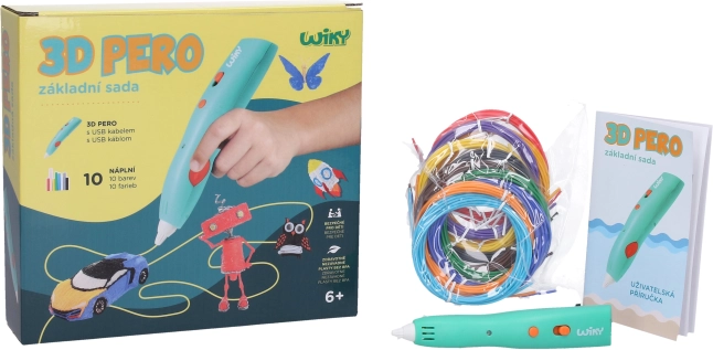 Penna 3D WIKY set base con ricariche e stencil – confezione in ceco