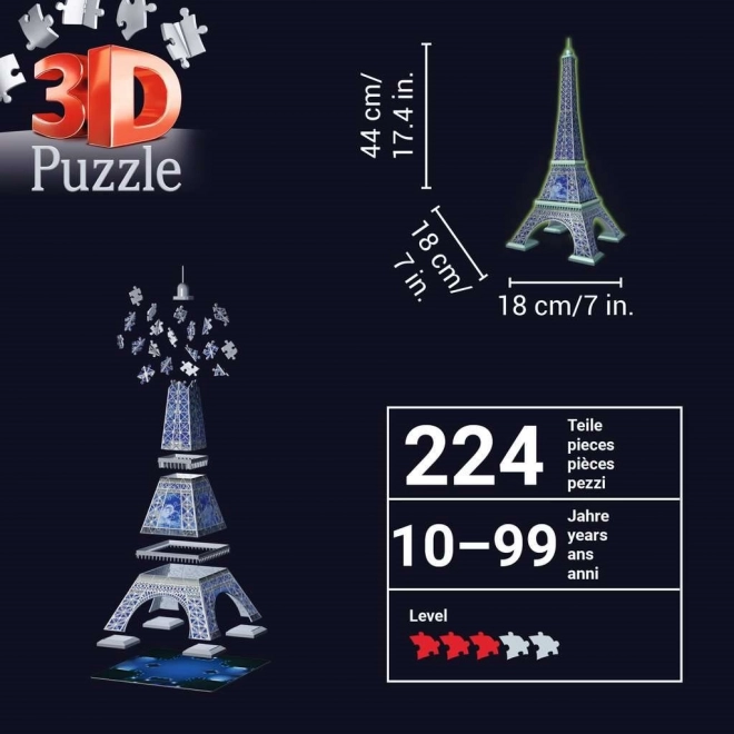 Puzzle 3D luminoso Torre Eiffel