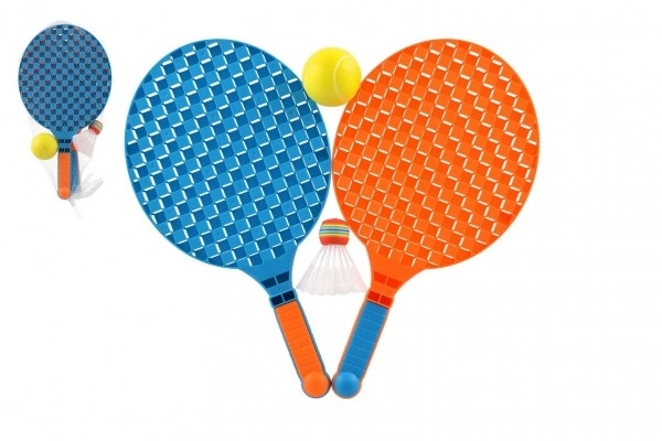 Set soft tennis 2 racchette e pallina con cestino