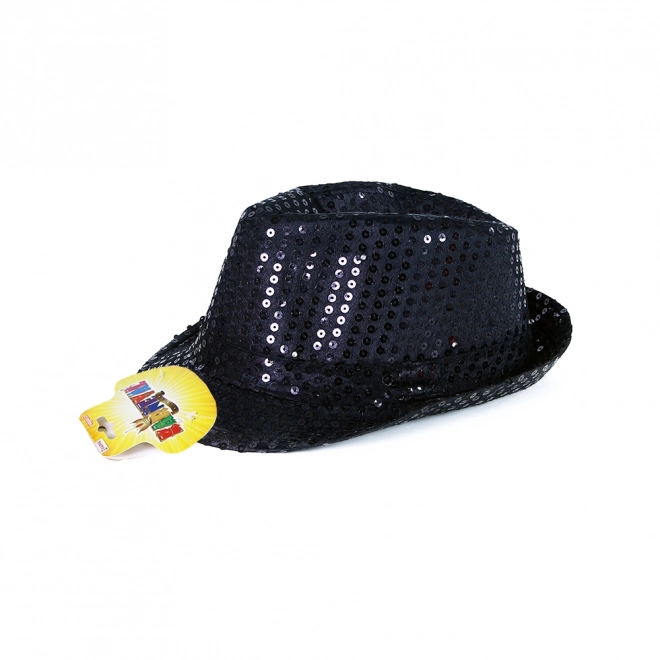 Cappello disco nero con luci LED per adulti