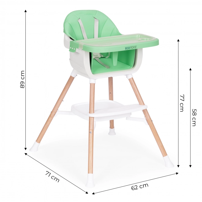Sedia pappa 2 in 1 verde ecotoys