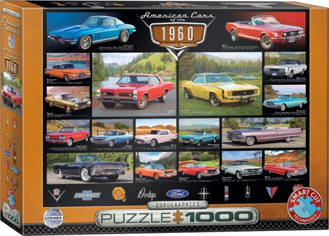 Puzzle Auto Americane Anni 1960 da 1000 Pezzi