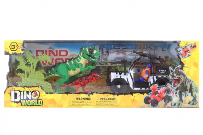 Auto fuoristrada con dinosauri