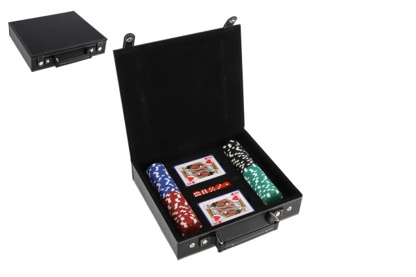 Set Poker 100 Pezzi con Carte e Dadi in Valigetta