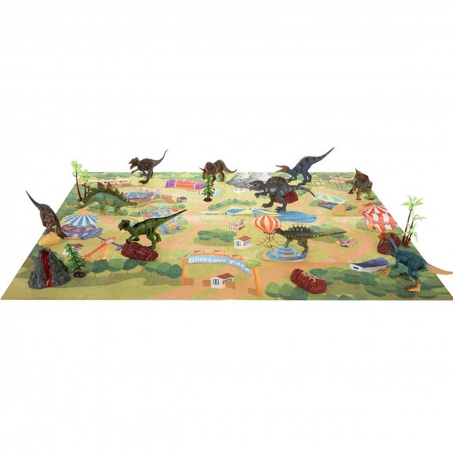 Set di figurine dinosauri XXL con tappetino Prehistoric World