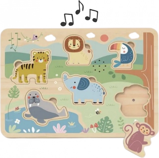 Tooky Toy Puzzle Interattivo in Legno Animali