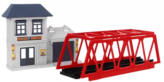 Grande treno con binari per bambini 3+ treno con vagone e accessori 56 pezzi