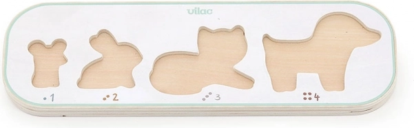 Puzzle ad incastro Imparo a contare gli animali Vilac Sarah Betz