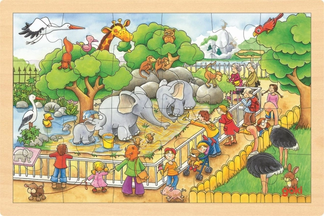 Puzzle in legno visita allo ZOO GOKI 24 pezzi