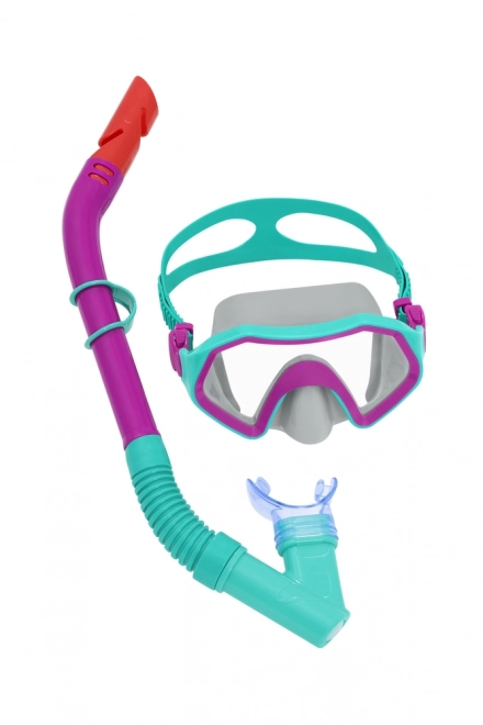 Set snorkeling con maschera tubo e pinne rosa 7+ – rosa