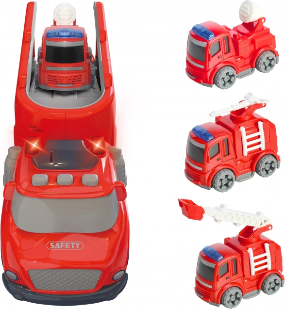 Grande carro attrezzi rosso City Truck con effetti sonori e luminosi