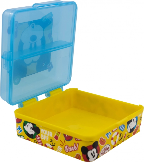 Lunch box quadrato con divisori Mickey Mouse