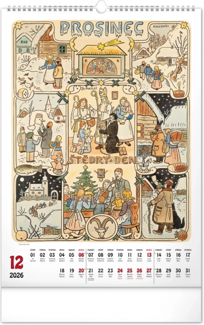 Calendario da parete Josef Lada 2026
