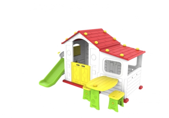 Grande casa con atrio 4 in 1 Tetto rosso