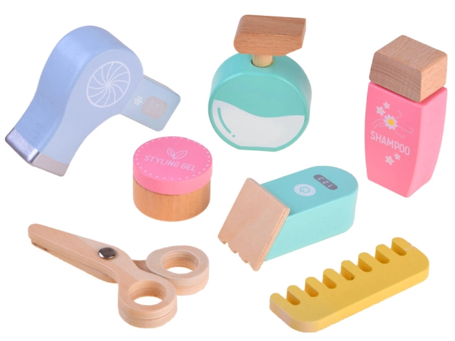Set creativo in legno per piccoli parrucchieri