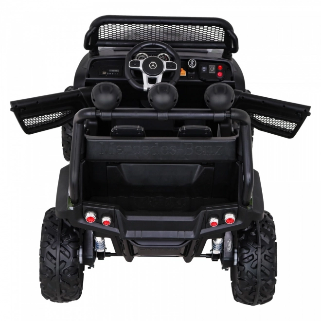 Mercedes Benz Unimog per bambini Moro vernice + trazione 4x4 + telecomando + vano bagagli + avvio lento + MP3 LED