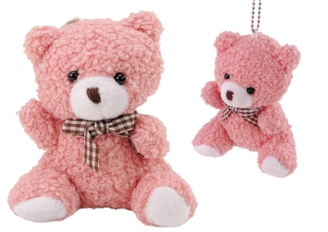 Orsetto Rosa Peluche Portachiavi 10 cm