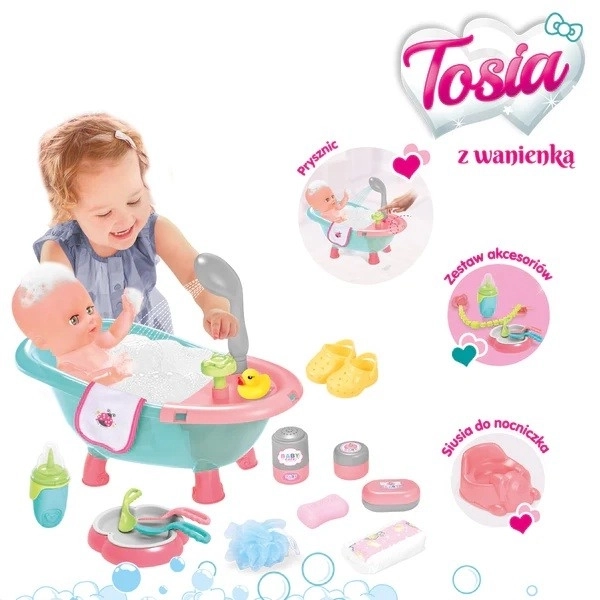 Bambola Tosia con vaschetta